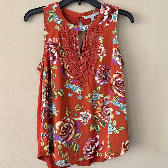 NWT Anthropologie Daniel Rainn Floral Front Crochet Lace Sleeveless Top Size PS - Picture 4 of 13